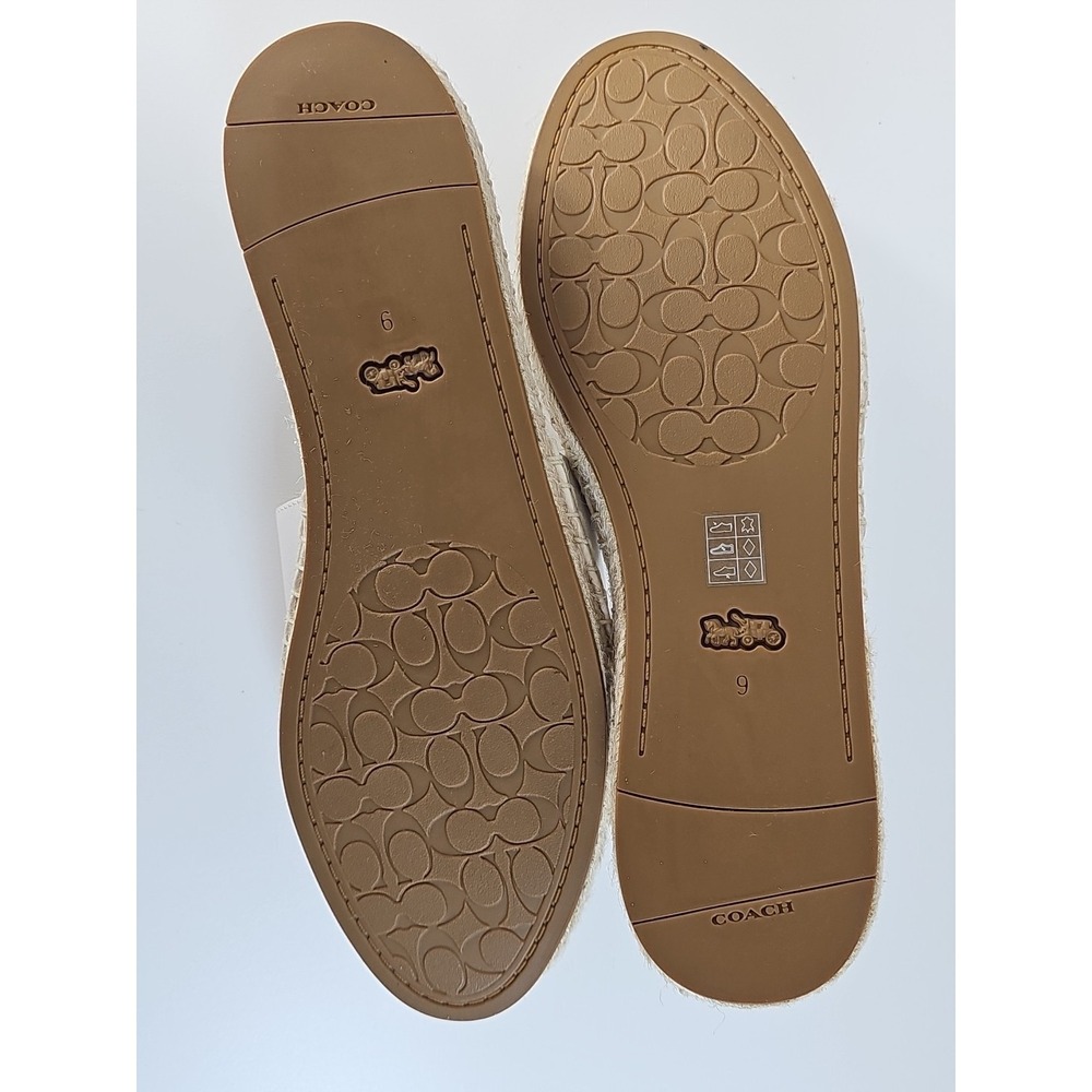 Coach Corey Leather Slip on Espadrilles Slides in‎ Chalk Women's Size US 9B - Picture 10 of 11